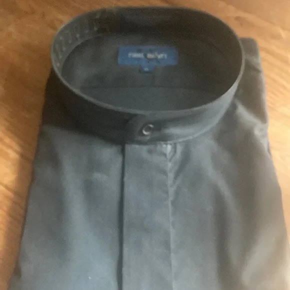 Mens Dress Shirt Collarless Xl. Black | Color: Black | Size: Xl | Foodfantasies's Closet